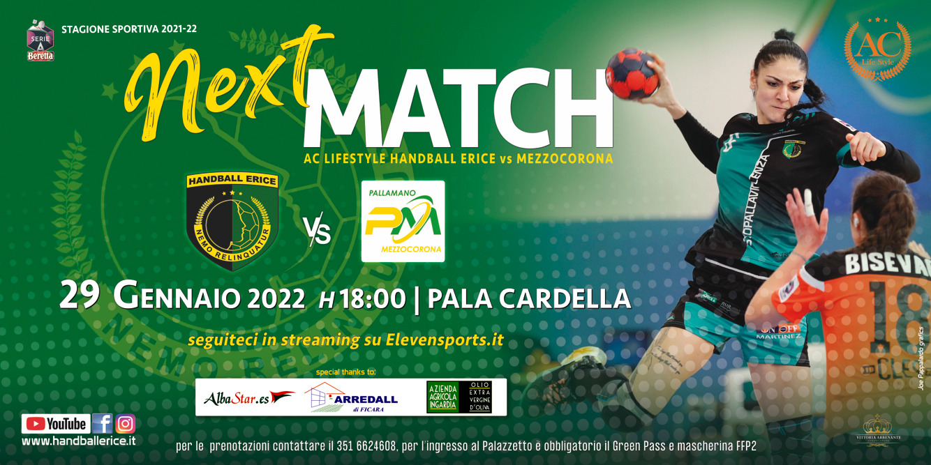 Match AC LIFE STYLE HANDBALL ERIVE vs PALLAMANO MEZZOCORONA.